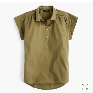 J Crew collared popover shirt - s - olive green